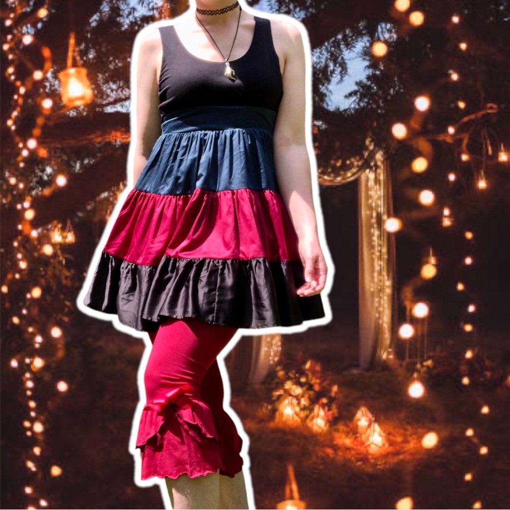 Forever 21 Dark Fairy Tiered Mini Dress, Size S
